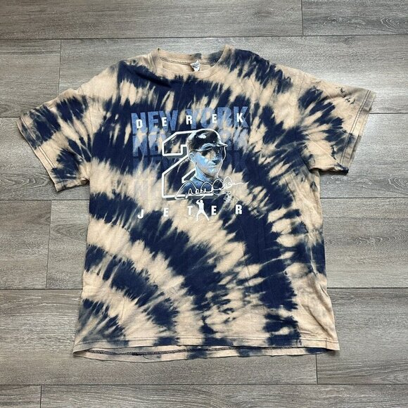 New York Yankees Derek Jerter Retro T-shirt XL MLB Baseball Tie Dye 2012 - Picture 1 of 6